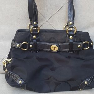 Lightly used black logo coagh purse